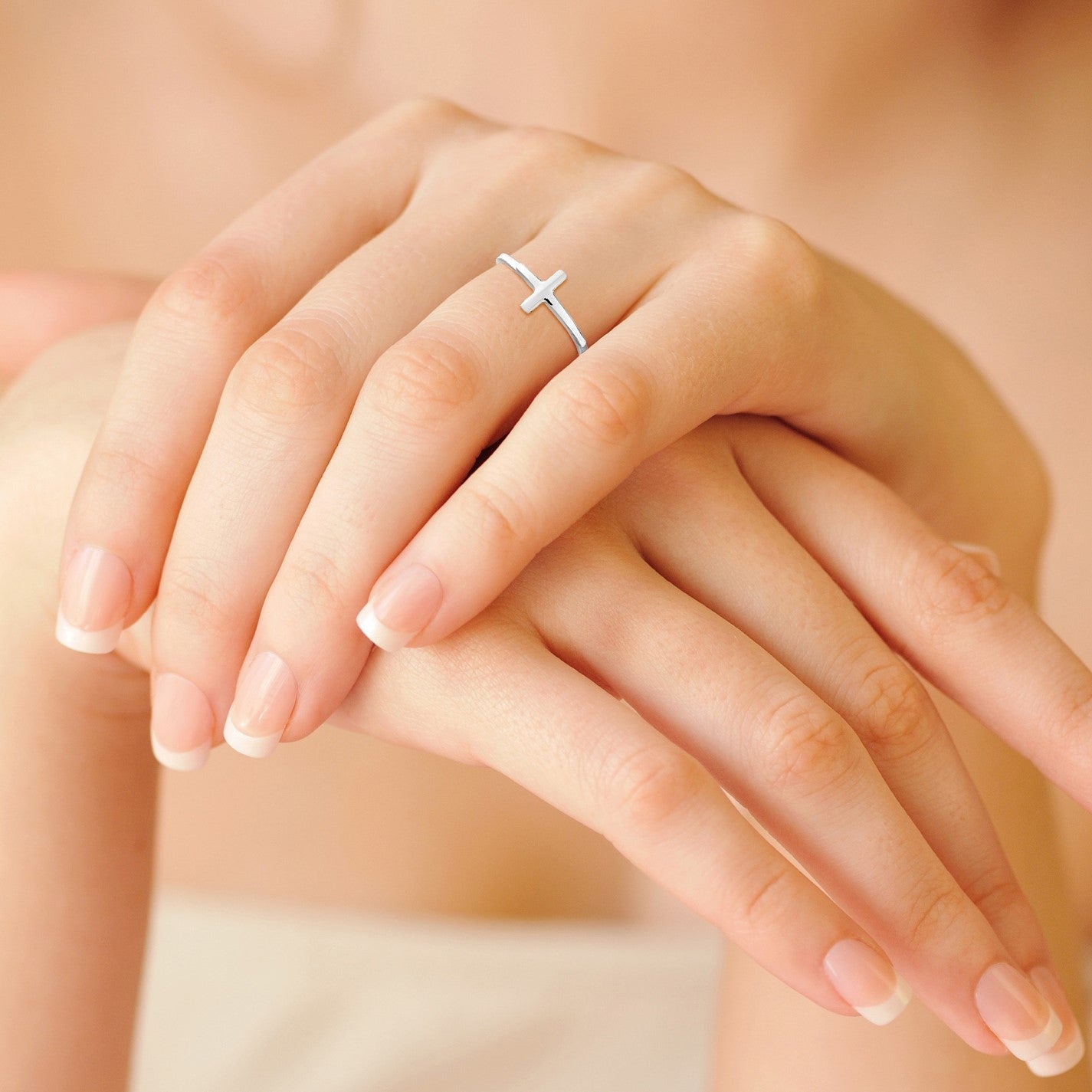 Sideways Cross Ring in Sterling Silver