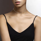 Singapore Bead Adjustable Choker Necklace in Sterling Silver