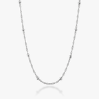 Singapore Bead Necklace in Sterling Silver