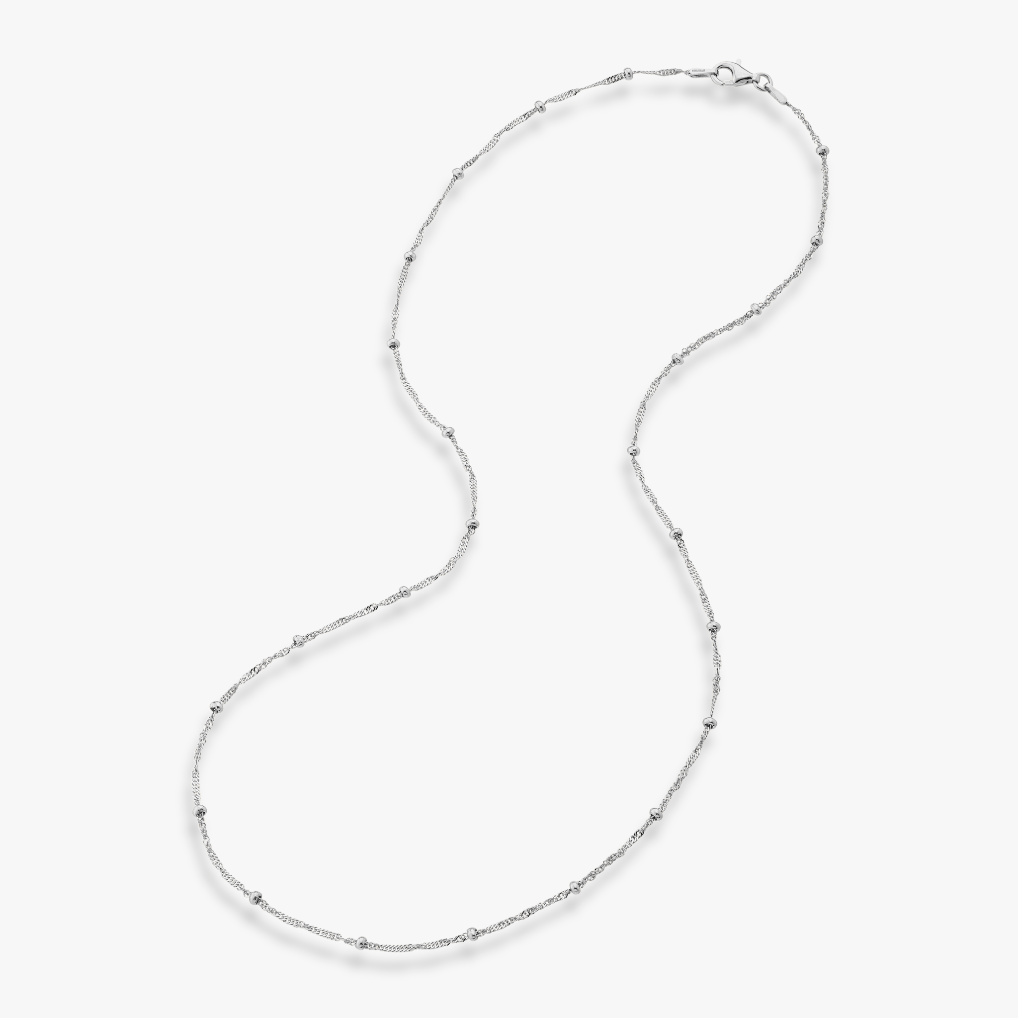 Singapore Bead Necklace in Sterling Silver