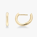Small Huggie Hoop Earrings in 18k gold over sterling silver, 15mm