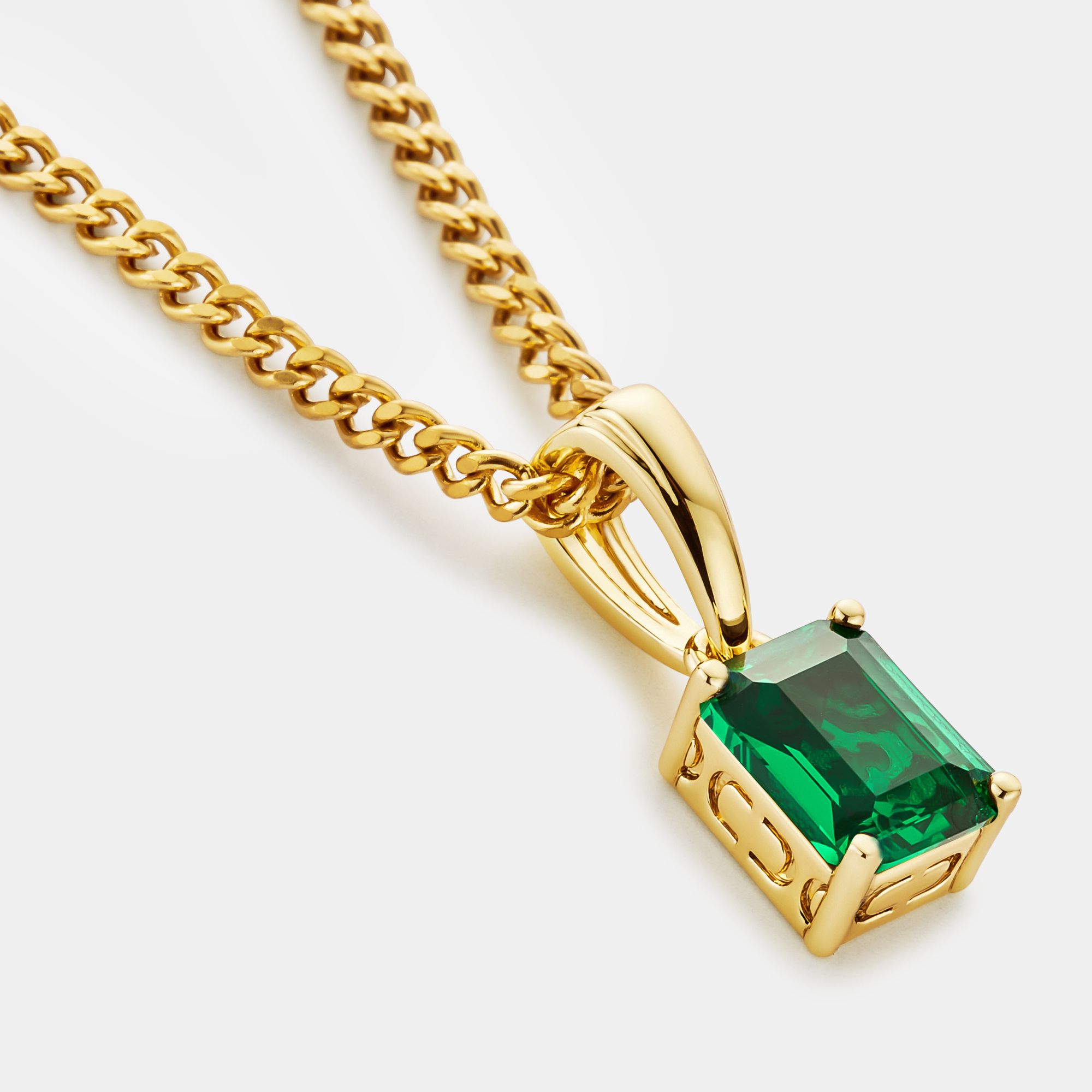Emerald Stone Pendant (Gold)