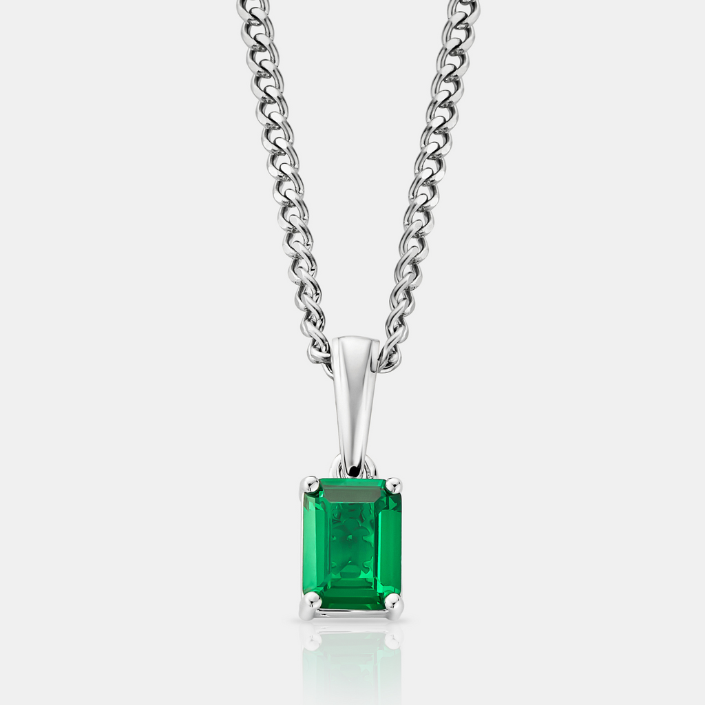 Emerald Stone Pendant (Silver)