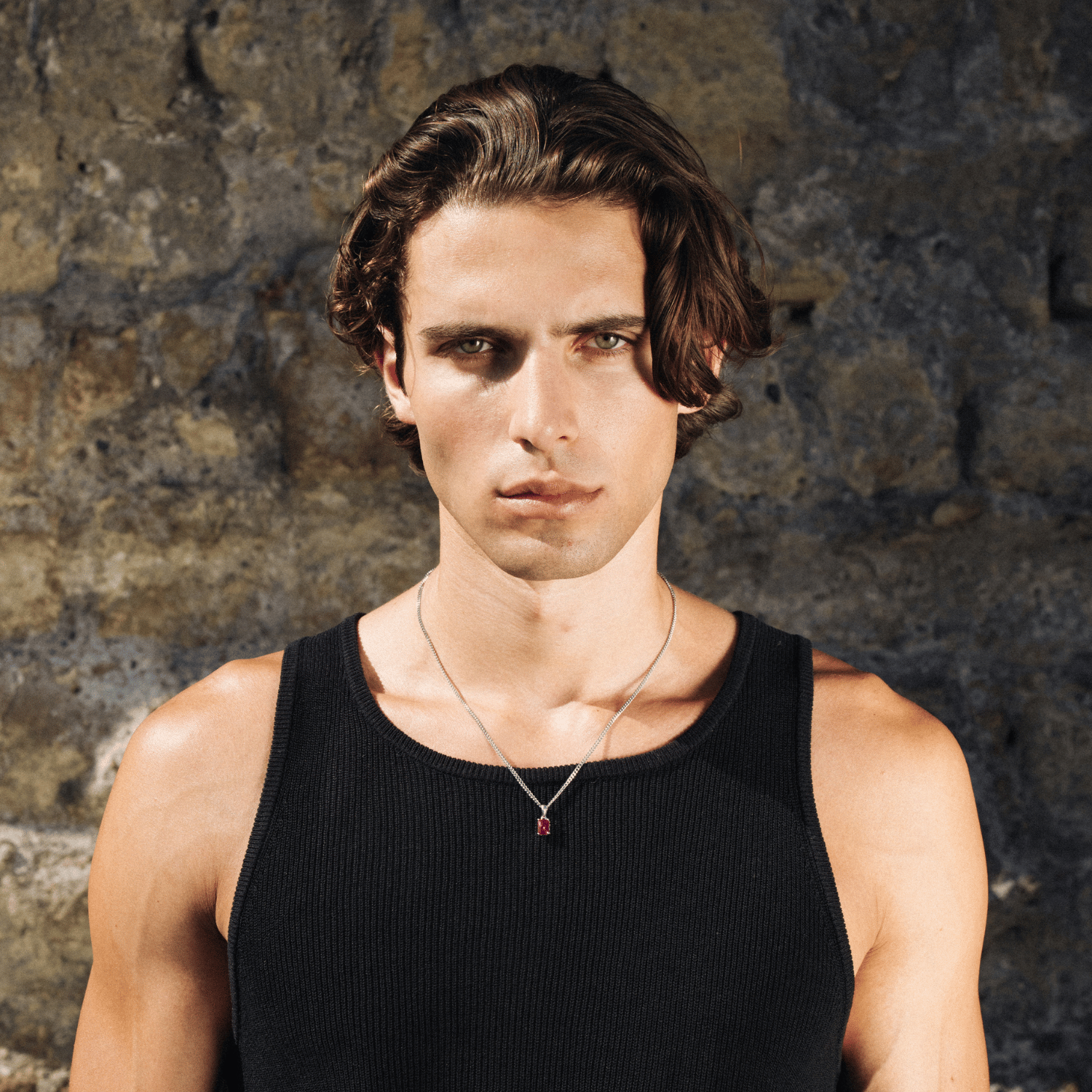 Ruby Stone Pendant (Silver)