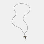 Onyx Stone Cross (Silver)
