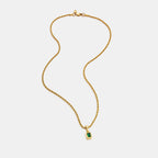 Mini Emerald Stone Rectangle (Gold)